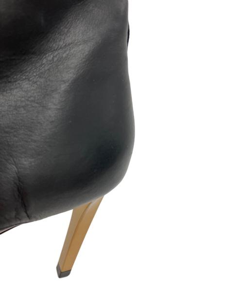 JIMMY CHOO（ジミーチュウ）JIMMY CHOO (ジミーチュウ) オープントゥレザーブーティ ブラック サイズ:37の古着・服飾アイテム