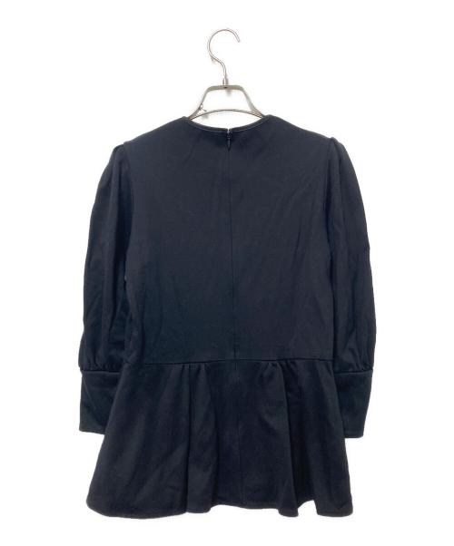 BORDERS at BALCONY（ボーダーズアットバルコニー）BORDERS at BALCONY (ボーダーズアットバルコニー) ペプラムカットソー ブラック サイズ:36の古着・服飾アイテム