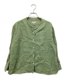 MARGARET HOWELL（マーガレットハウエル）の古着「LINEN VOILE SHIRT」｜グリーン