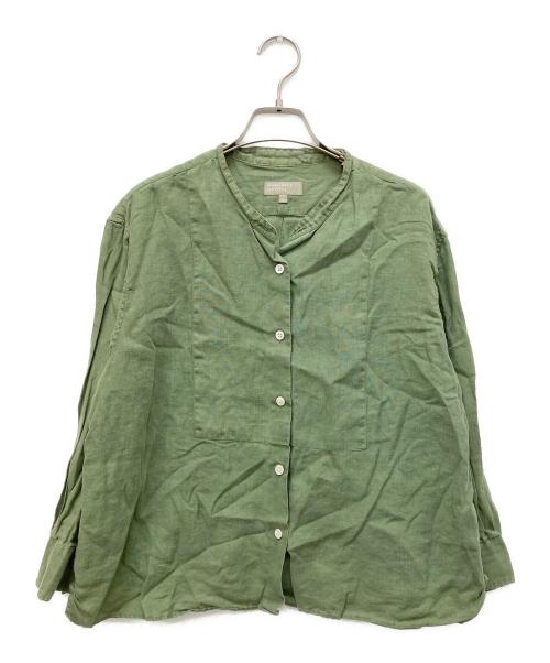 MARGARET HOWELL（マーガレットハウエル）MARGARET HOWELL (マーガレットハウエル) LINEN VOILE SHIRT グリーン サイズ:2の古着・服飾アイテム