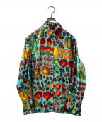 GUCCIグッチ）の古着「ヴィンテージシルク フルーツ柄シャツ」｜ライトブルー