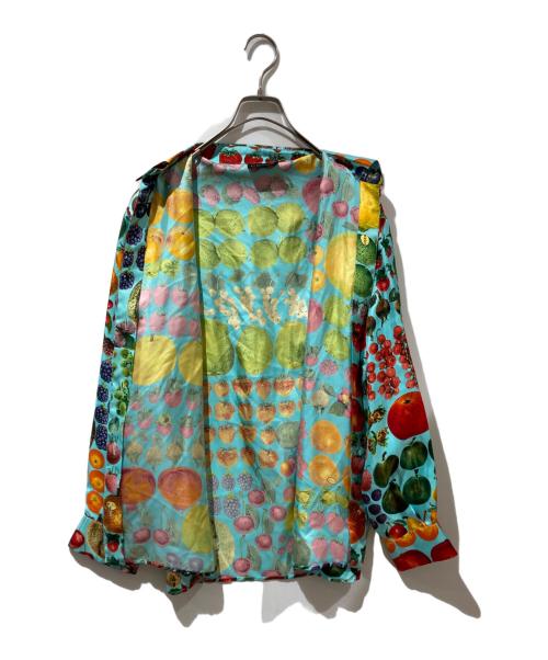 GUCCI（グッチ）GUCCI (グッチ) ヴィンテージシルク フルーツ柄シャツ ライトブルー サイズ:38の古着・服飾アイテム