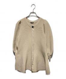 TO BE CHIC（トゥービーシック）の古着「ポリエステルヤーンチュニック ニットカーディガン」｜ベージュ