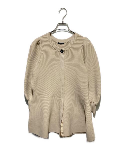 TO BE CHIC（トゥービーシック）TO BE CHIC (トゥービーシック) ポリエステルヤーンチュニック ニットカーディガン ベージュ サイズ:42の古着・服飾アイテム