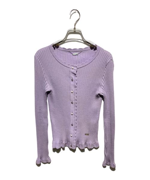 Rene（ルネ）Rene (ルネ) 45thスカラップカーディガン ラベンダー サイズ:36の古着・服飾アイテム