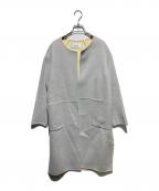 Reneルネ）の古着「ダブルフェイスノーカラーコート」｜グレー