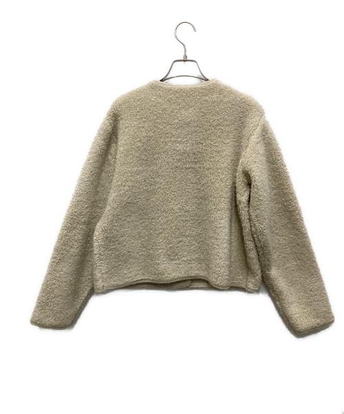 Mila Owen（ミラオーウェン）Mila Owen (ミラオーウェン) 金釦ノーカラーコンパクトラメニットジャケット ベージュ サイズ:1の古着・服飾アイテム