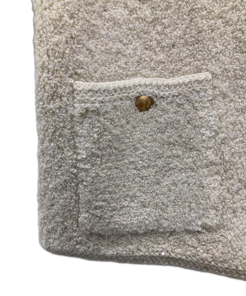 Mila Owen（ミラオーウェン）Mila Owen (ミラオーウェン) 金釦ノーカラーコンパクトラメニットジャケット ベージュ サイズ:1の古着・服飾アイテム