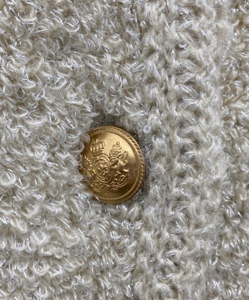 Mila Owen（ミラオーウェン）Mila Owen (ミラオーウェン) 金釦ノーカラーコンパクトラメニットジャケット ベージュ サイズ:1の古着・服飾アイテム