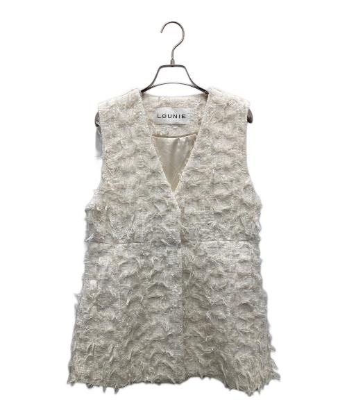 LOUNIE（ルーニー）LOUNIE (ルーニー) カットジャガードジレ アイボリー サイズ:38の古着・服飾アイテム