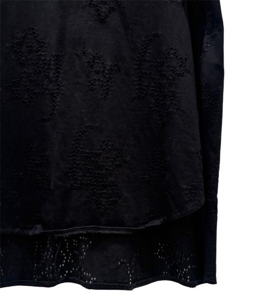 Mame Kurogouchi（マメクロゴウチ）Mame Kurogouchi (マメクロゴウチ) Eyelet Jersey Jacquard Top ブラック サイズ:1の古着・服飾アイテム