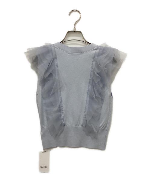 Snidel（スナイデル）Snidel (スナイデル) Sustainableチュールフリルニットプルオーバー ブルー サイズ:Free 未使用品の古着・服飾アイテム