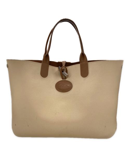 LONGCHAMP（ロンシャン）LONGCHAMP (ロンシャン) Le Roseau リバーシブルトートバッグ キャメルの古着・服飾アイテム