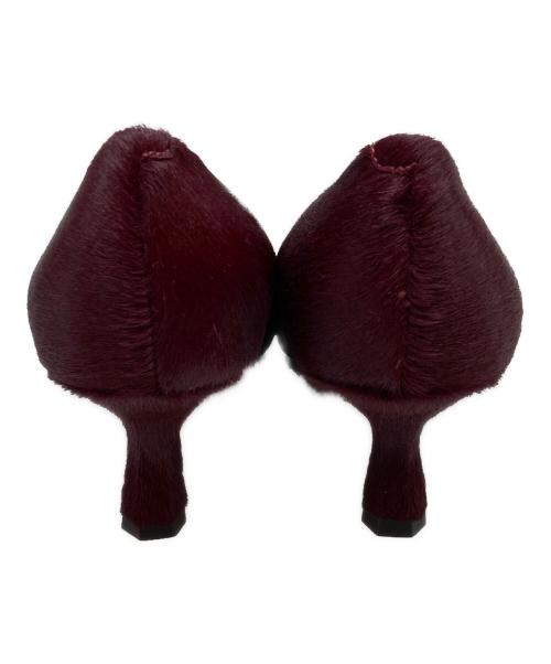 PELLICO（ペリーコ）PELLICO (ペリーコ) スクエアトゥ ハラコ ヒール パンプス バーガンディー サイズ:36の古着・服飾アイテム