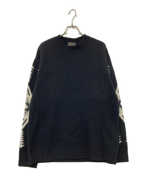 PENDLETON（ペンドルトン）PENDLETON (ペンドルトン) ネイティブ柄ニット ブラック サイズ:Lの古着・服飾アイテム