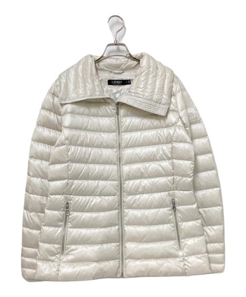 LAUREN RALPH LAUREN（ローレンラルフローレン）LAUREN RALPH LAUREN (ローレンラルフローレン) オーバーサイズカラー キルテッド ダウン コート アイボリー サイズ:Mの古着・服飾アイテム