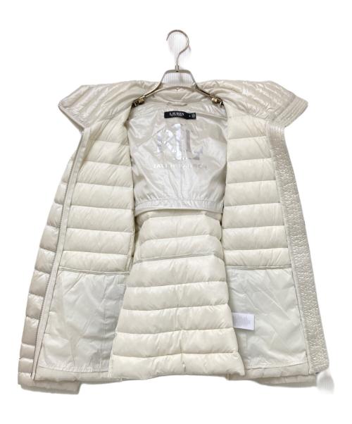 LAUREN RALPH LAUREN（ローレンラルフローレン）LAUREN RALPH LAUREN (ローレンラルフローレン) オーバーサイズカラー キルテッド ダウン コート アイボリー サイズ:Mの古着・服飾アイテム