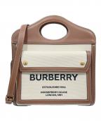 BURBERRYバーバリー）の古着「ミニポケットバッグ」｜アイボリー×ブラウン