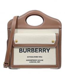 BURBERRY（バーバリー）の古着「ミニポケットバッグ」｜アイボリー×ブラウン