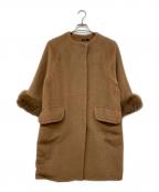 M・Filエムフィル）の古着「フォックスファー付アルパカブレンドシャギーコート」｜ブラウン