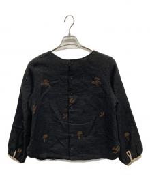 atelier naruse（アトリエナルセ）の古着「linen wool winter plants BL」｜グレー