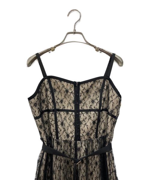 RANDA（ランダ）RANDA (ランダ) コルセットライクレースキャミワンピース ベージュ×ブラック サイズ:1の古着・服飾アイテム