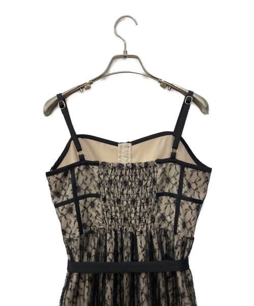 RANDA（ランダ）RANDA (ランダ) コルセットライクレースキャミワンピース ベージュ×ブラック サイズ:1の古着・服飾アイテム