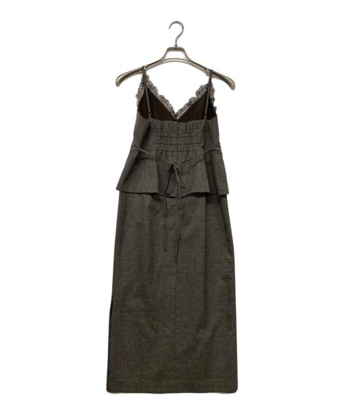 JUSGLITTY（ジャスグリッティー）JUSGLITTY (ジャスグリッティー) ペプラムキャミジャンパースカート ブラウン サイズ:1の古着・服飾アイテム