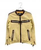KUSHITANIクシタニ）の古着「パンチングライダースジャケット」｜ベージュ