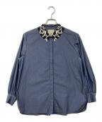 UNITED ARROWS TOKYOユナイテッドアローズトウキョウ）の古着「レディ レースカラー 2WAYブラウス」｜ネイビー