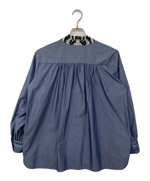 UNITED ARROWS TOKYO（ユナイテッドアローズトウキョウ）UNITED ARROWS TOKYO (ユナイテッドアローズトウキョウ) レディ レースカラー 2WAYブラウス ネイビー サイズ:記載なしの古着・服飾アイテム