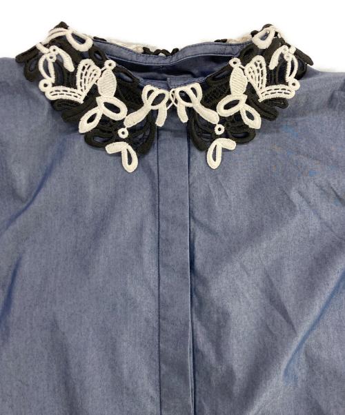 UNITED ARROWS TOKYO（ユナイテッドアローズトウキョウ）UNITED ARROWS TOKYO (ユナイテッドアローズトウキョウ) レディ レースカラー 2WAYブラウス ネイビー サイズ:記載なしの古着・服飾アイテム