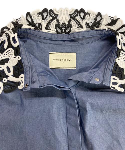 UNITED ARROWS TOKYO（ユナイテッドアローズトウキョウ）UNITED ARROWS TOKYO (ユナイテッドアローズトウキョウ) レディ レースカラー 2WAYブラウス ネイビー サイズ:記載なしの古着・服飾アイテム