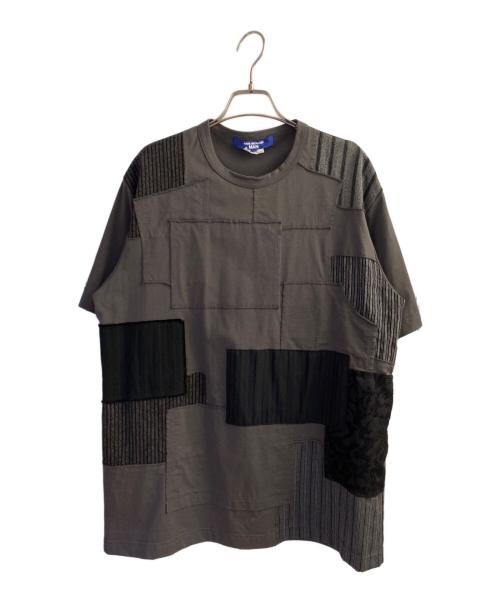 JUNYA WATANABE MAN（ジュンヤワタナベマン）JUNYA WATANABE MAN (ジュンヤワタナベマン) 綿天竺×多素材パッチワークTシャツ グレー×ブラック サイズ:Mの古着・服飾アイテム