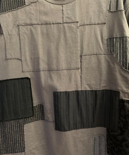 JUNYA WATANABE MAN（ジュンヤワタナベマン）JUNYA WATANABE MAN (ジュンヤワタナベマン) 綿天竺×多素材パッチワークTシャツ グレー×ブラック サイズ:Mの古着・服飾アイテム