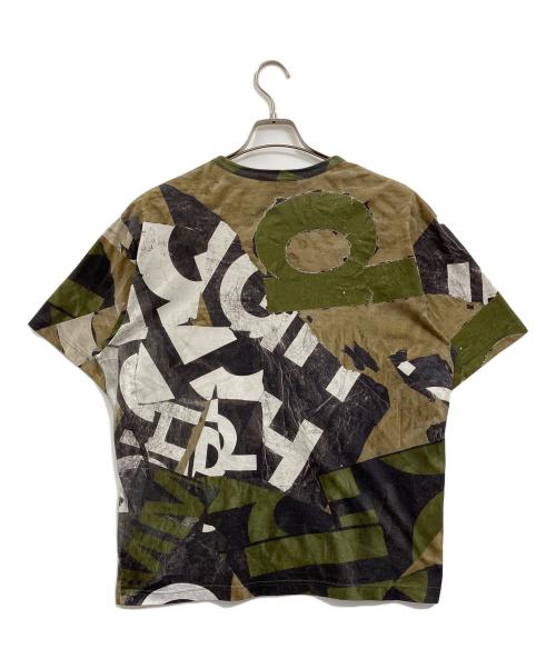 COMME des GARCONS HOMME（コムデギャルソン オム）COMME des GARCONS HOMME (コムデギャルソン オム) 綿天竺コラージュTEE ベージュ×オリーブ サイズ:Lの古着・服飾アイテム