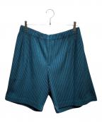 HOMME PLISSE ISSEY MIYAKEオム プリッセ イッセイ ミヤケ）の古着「Pleats Wide Short Pants/HP21JF142」｜ブルー