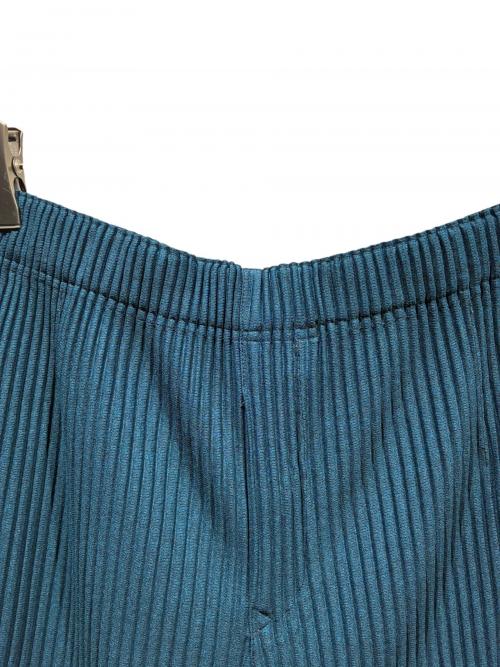 HOMME PLISSE ISSEY MIYAKE（オム プリッセ イッセイ ミヤケ）HOMME PLISSE ISSEY MIYAKE (オム プリッセ イッセイ ミヤケ) Pleats Wide Short Pants/HP21JF142 ブルー サイズ:2の古着・服飾アイテム