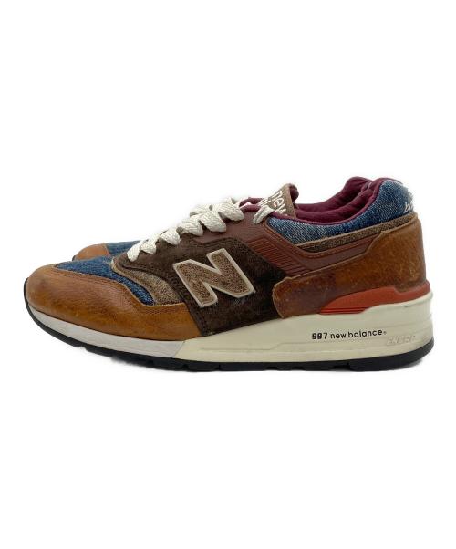 NEW BALANCE（ニューバランス）NEW BALANCE (ニューバランス) ローカットスニーカー ブラウン×インディゴ サイズ:26の古着・服飾アイテム