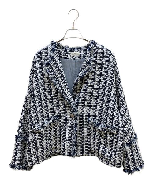 IENA（イエナ）IENA (イエナ) ＆NAVY ブルーツイードジャケット ネイビー サイズ:38の古着・服飾アイテム