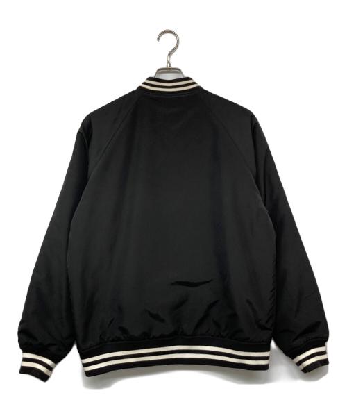 Champion（チャンピオン）Champion (チャンピオン) stussy (ステューシー) ロゴナイロンスタジャン ブラック サイズ:Mの古着・服飾アイテム