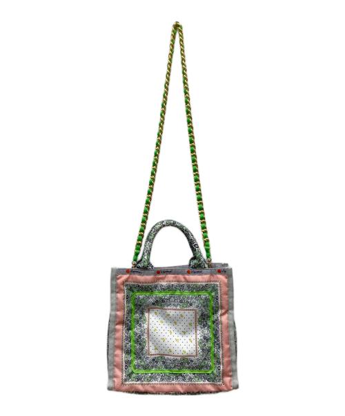 LeSportsac Atelier（レスポートサック アトリエ）LeSportsac Atelier (レスポートサック アトリエ) SM CHAIN TOTE ピンク×グリーンの古着・服飾アイテム