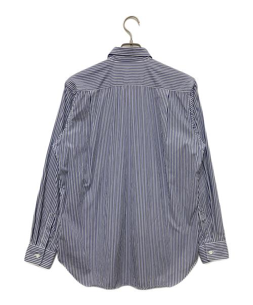 PLAY COMME des GARCONS（プレイコムデギャルソン）PLAY COMME des GARCONS (プレイコムデギャルソン) STRIPED L/S SHIRT BLACK HEART ブルー サイズ:Sの古着・服飾アイテム