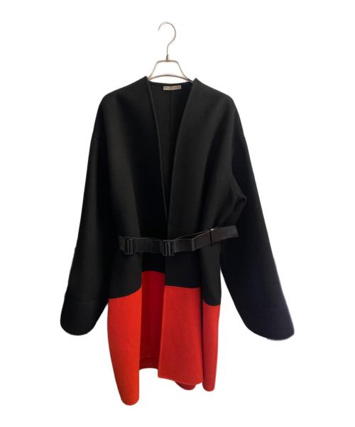 BOTTEGA VENETA（ボッテガベネタ）BOTTEGA VENETA (ボッテガベネタ) レザーベルテッド カシミヤコート ブラック サイズ:40の古着・服飾アイテム