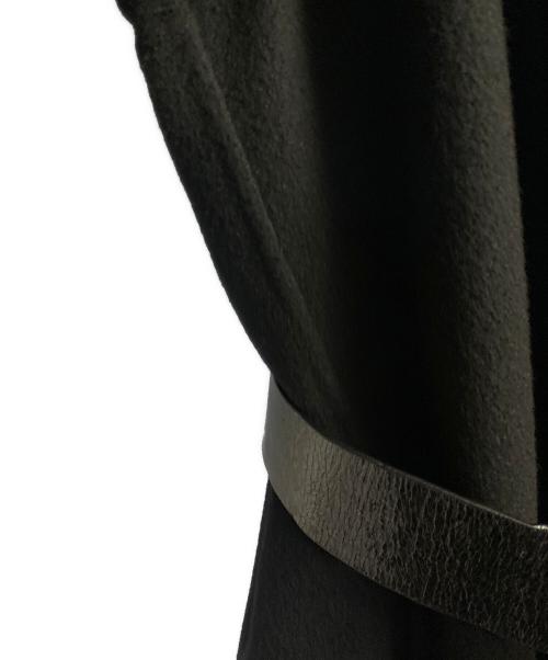 BOTTEGA VENETA（ボッテガベネタ）BOTTEGA VENETA (ボッテガベネタ) レザーベルテッド カシミヤコート ブラック サイズ:40の古着・服飾アイテム