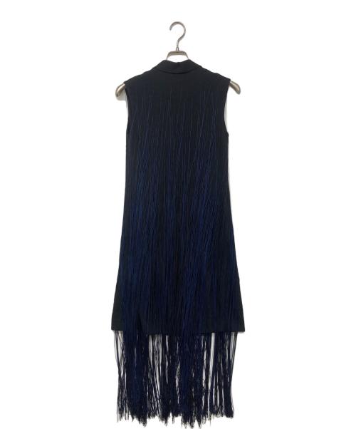 JIL SANDER（ジルサンダー）JIL SANDER (ジルサンダー) フリンジロングジレ ブラック サイズ:34の古着・服飾アイテム