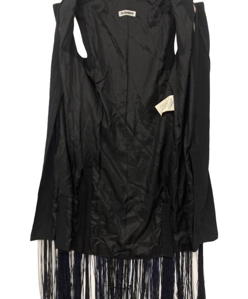 JIL SANDER（ジルサンダー）JIL SANDER (ジルサンダー) フリンジロングジレ ブラック サイズ:34の古着・服飾アイテム
