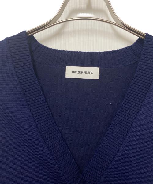 GENTLEMAN PROJECTS（ジェントルマン プロジェクト）GENTLEMAN PROJECTS (ジェントルマン プロジェクト) ワイドVネックカーディガン ネイビー サイズ:Mの古着・服飾アイテム