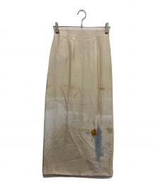 JSELF（ジゼルフ）の古着「Print silk skirt-薫-」｜ベージュ