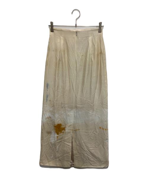 JSELF（ジゼルフ）JSELF (ジゼルフ) Print silk skirt-薫- ベージュ サイズ:2の古着・服飾アイテム